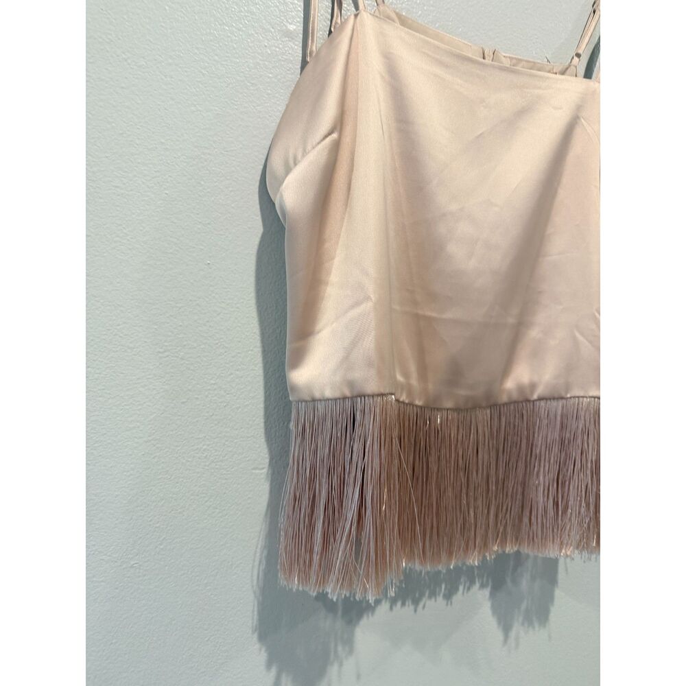 BAILEY 44 Sleeveless Camisole top Fringe satin silky L